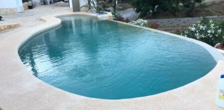 Piscina riñón 10×4 con desbordante infinity
